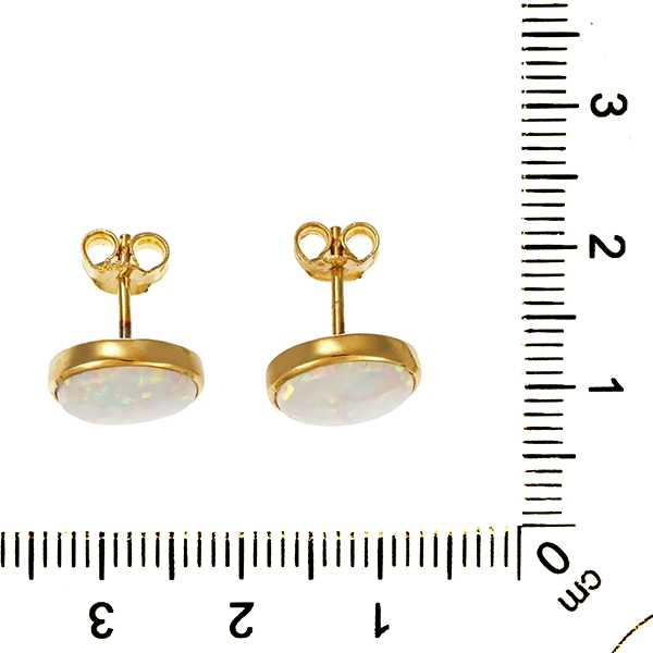 Ohrstecker, 14K, Gelbgold, synthetische Opale