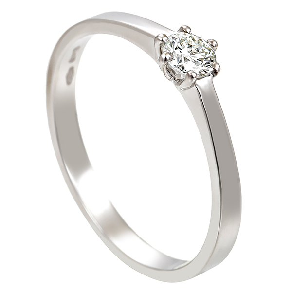 Diamantring, 18K, Weißgold, Brillant 0,25 ct