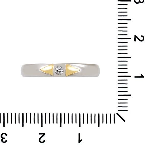 Diamantring, 18K, Weiß-/Gelbgold, Brillant
