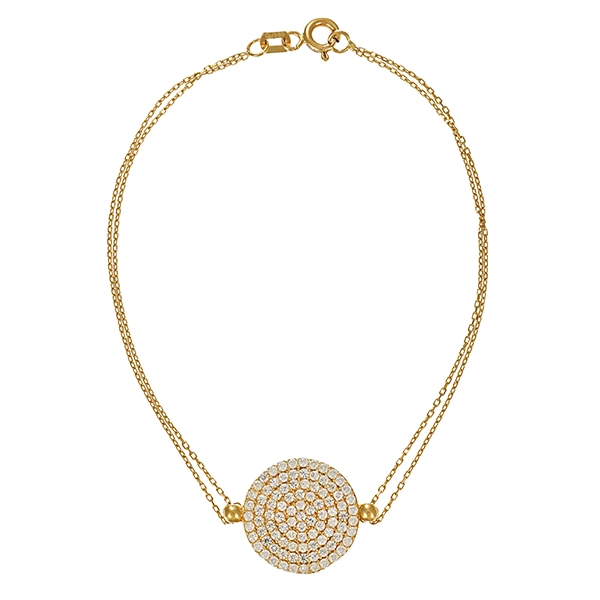 Armband, 14K, Gelbgold, Zirkonia