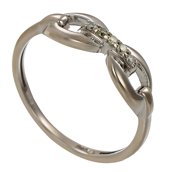 Ring, 14K, Weißgold, Brillanten