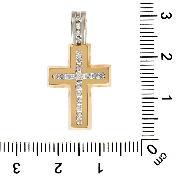 Anhänger, 14K, Gelb-/Weißgold, Brillanten 0,30 ct