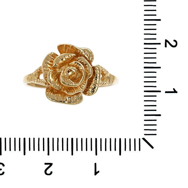 Ring, 9K, Gelbgold, Blume