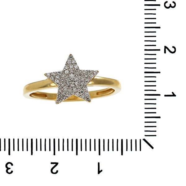 Diamantring, 9K, Gelb-/Weißgold, Diamanten 0,25 ct