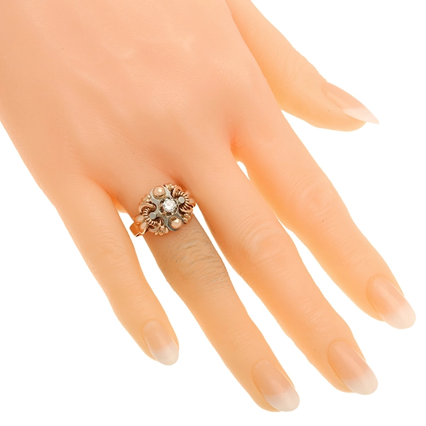Diamantring, 18K, Gelb-/Weißgold, Brillant 0,20 ct
