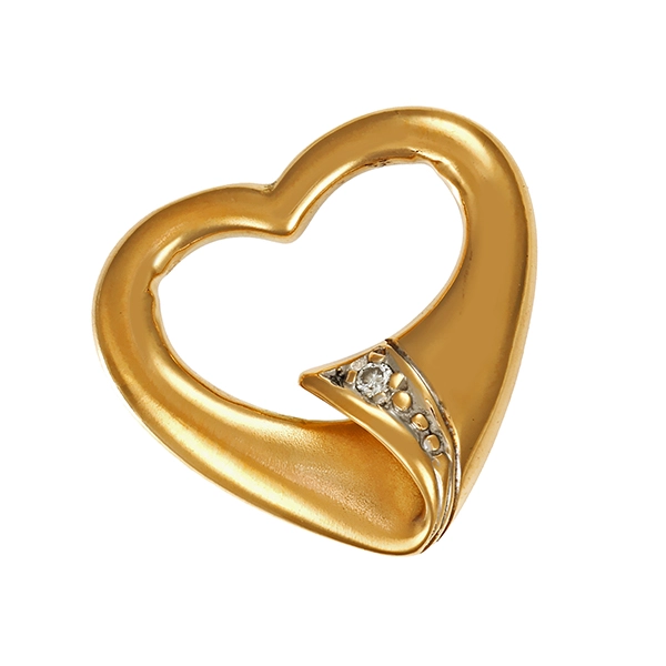 Anhänger, 18K, Gelb-/Weißgold, Brillant, herz