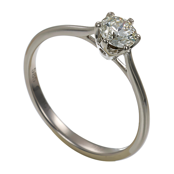 Diamantring, 14K, Weißgold, Brillant 0,33 ct