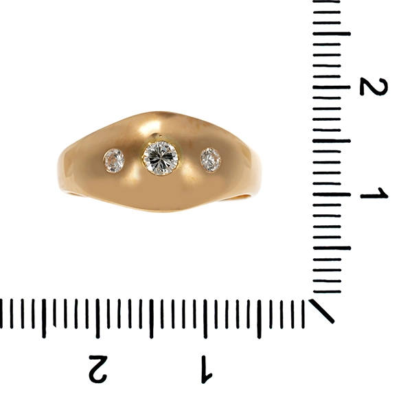 Ring, 14K, Gelbgold, 3 Brillanten