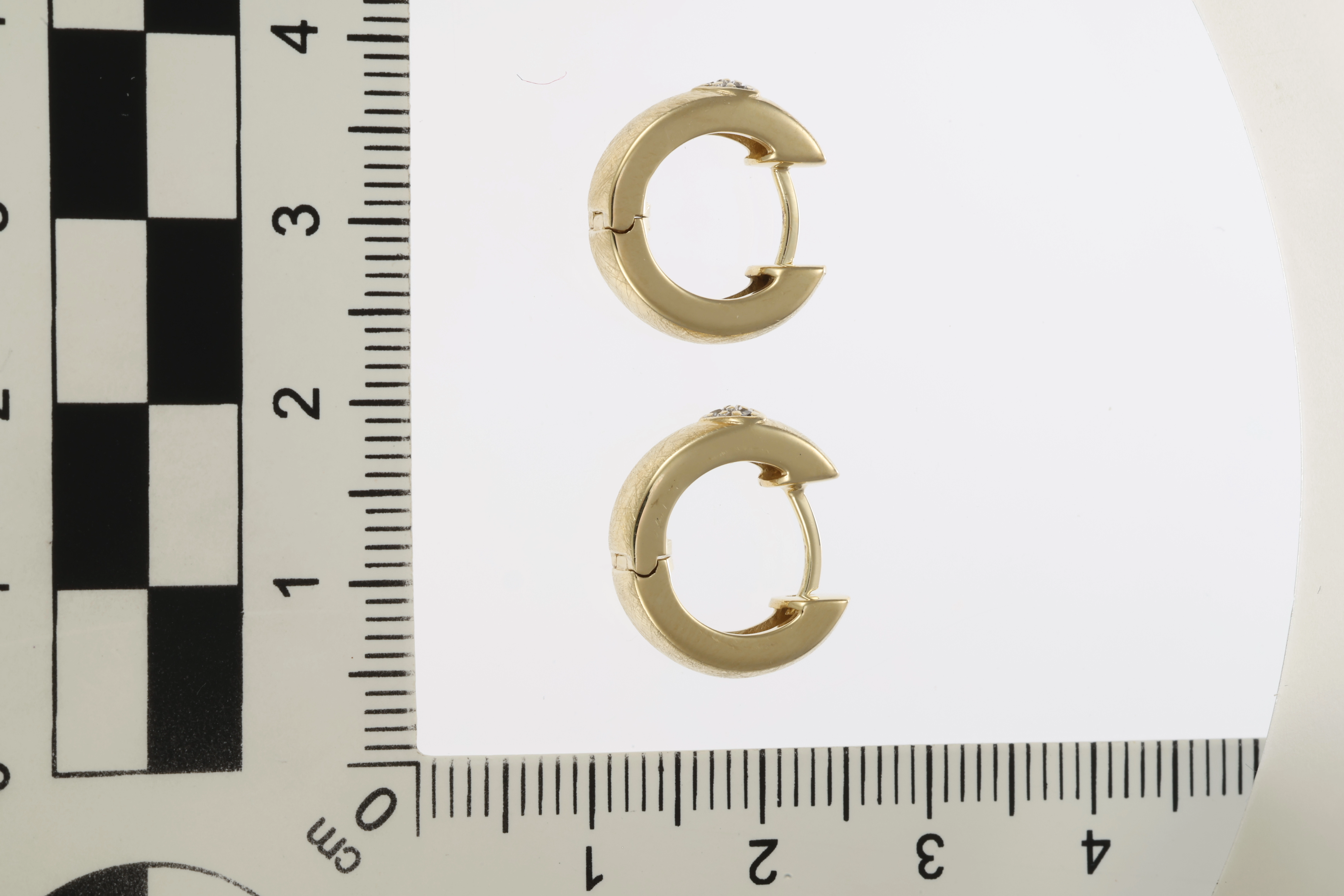 Creolen, 14K, Gelbgold, Diamanten