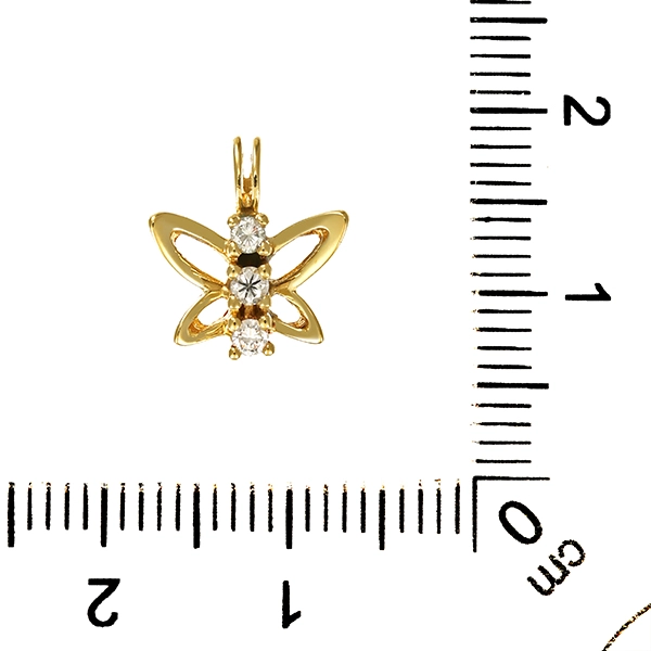 Anhänger, 14K, Gelbgold, Brillanten