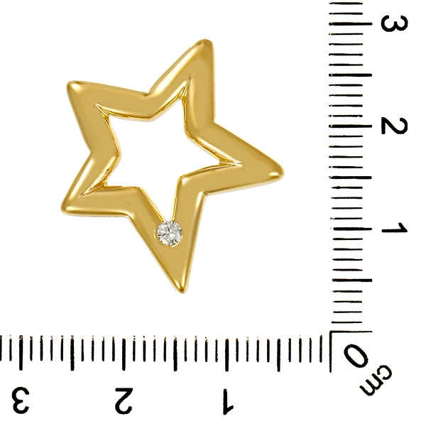 Anhänger, 18K, Gelbgold, Brillant, Stern