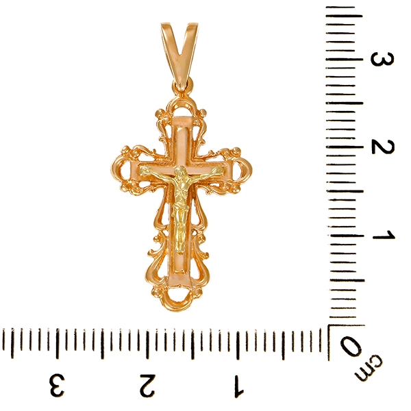 Anhänger, 14K, Gelbgold, Kreuz