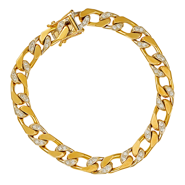 Armband, 14K, Gelb-/Weißgold, Brillanten 0,50 ct