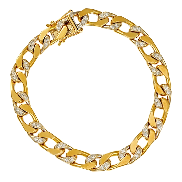 Armband, 14K, Gelb-/Weißgold, Brillanten 0,50 ct