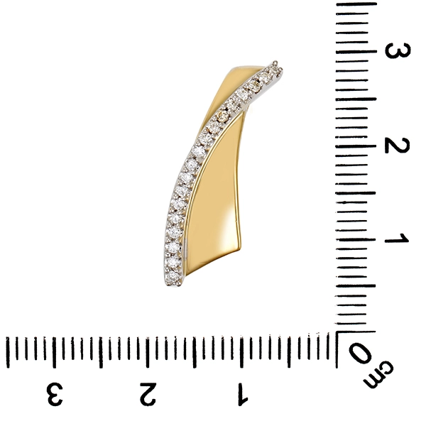 Anhänger, 14K, Gelb-/Weißgold, Brillanten