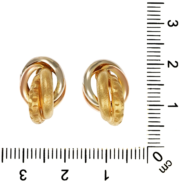 Ohrschmuck, 14K, Tricolor, Ohrstecker