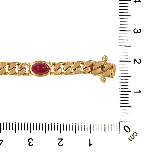 Armband, 14K, Gelbgold, Rubine, Panzer-