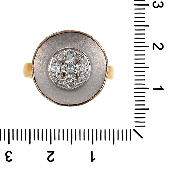 Ring, 18K, Gelb-/Weißgold, Brillanten