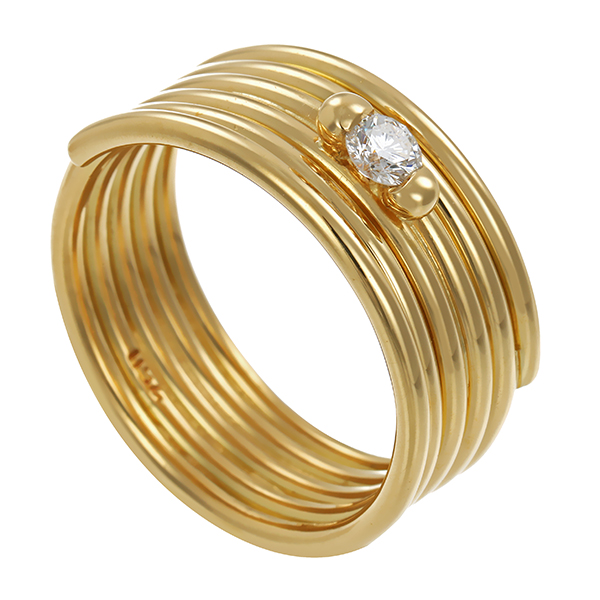 Ring, 18K, Gelbgold, Brillant 0,12ct