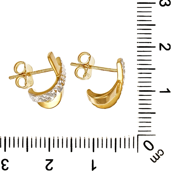 Ohrstecker, 8K, Gelb-/Weißgold