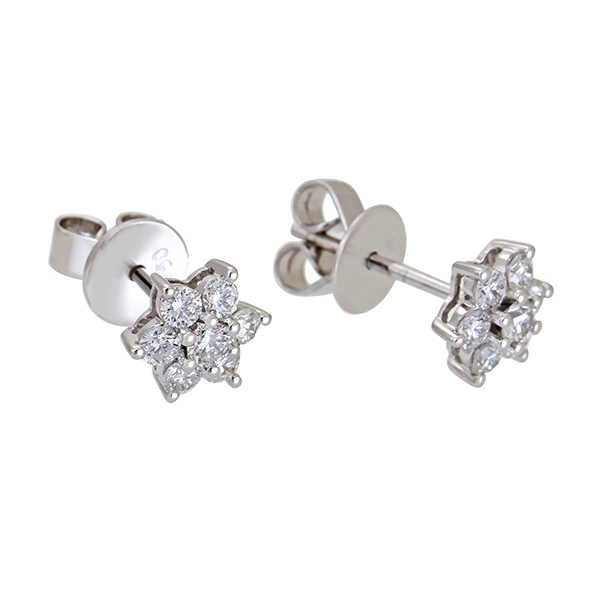 Ohrstecker, 14K, Weißgold, Brillanten