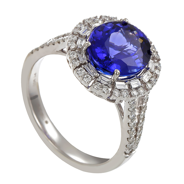 Ring, Pt950, Platin, Tansanit, Brillanten, Diamanten