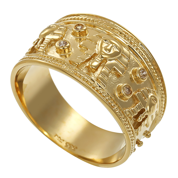 Diamantring, 8K, Gelbgold, Diamanten