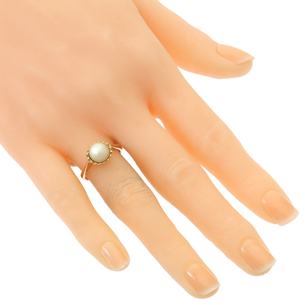 Ring, 18K, Gelbgold, Perle