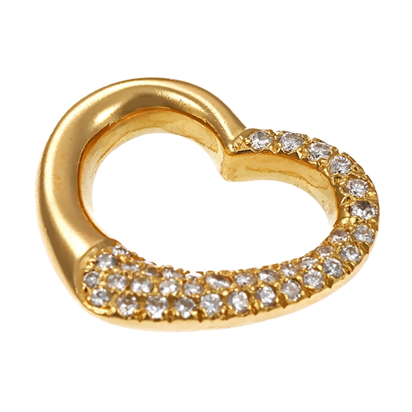 Anhänger, 18K, Gelbgold, Brillanten 0,75 ct, Herz