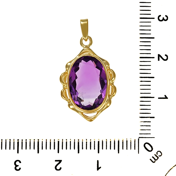Anhänger, 8K, Gelbgold, Amethyst