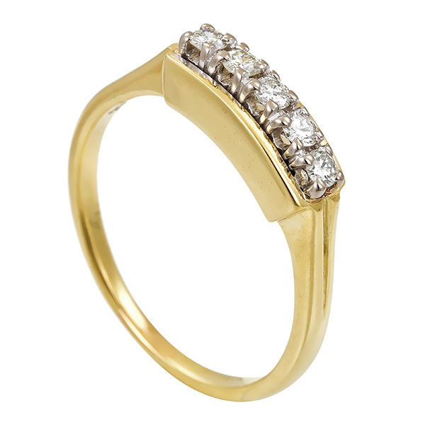 Diamantring, 14K, Gelb-/Weißgold, Brillanten 0,25 ct