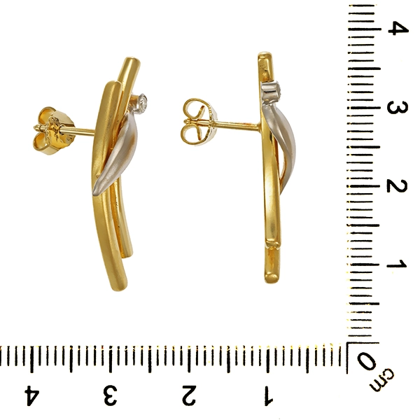 Ohrstecker, 14K, Gelb-/Weißgold, Brillanten