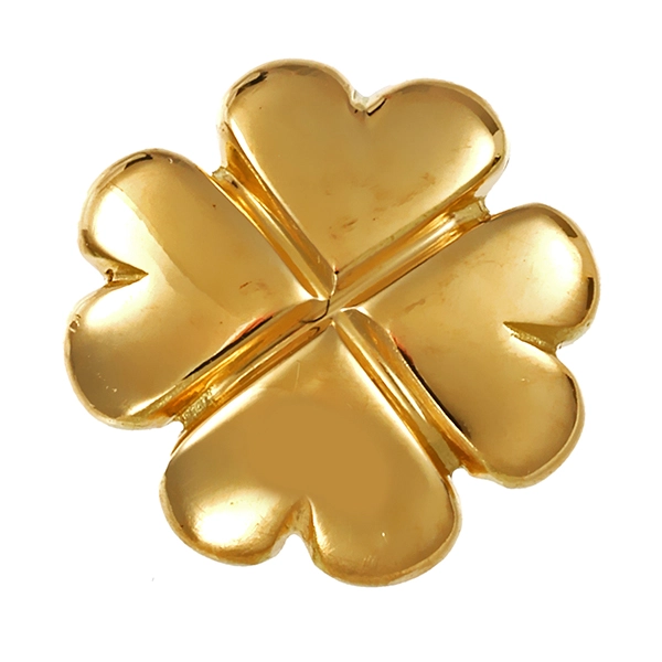 Anhänger, 18K, Gelbgold, Kleeblatt
