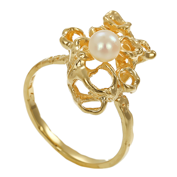 Ring, 14K, Gelbgold, Zuchtperle 