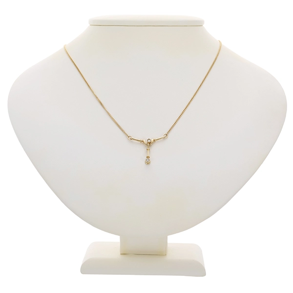 Collier, 8K, Gelbgold, Diamanten