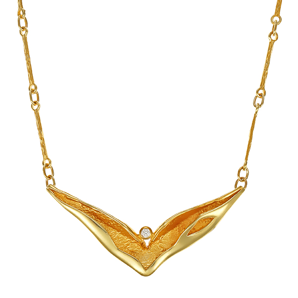 Collier, 8K, Gelbgold, Zirkonia