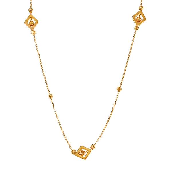 Collier, 21K, Gelbgold, Zirkonia