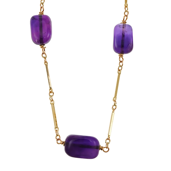 Collier, 8K, Gelbgold, Amethyst