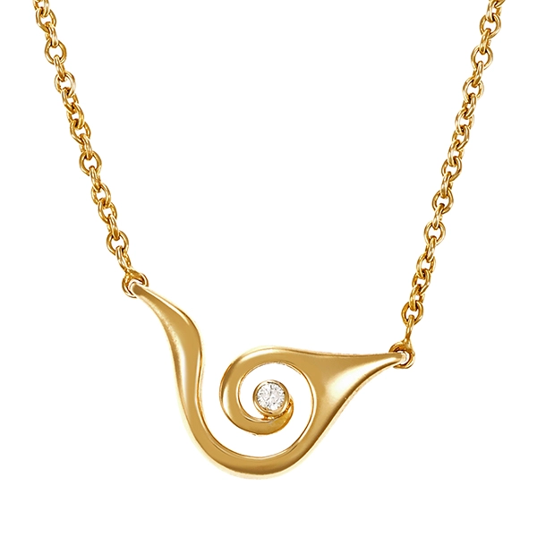 Collier, 14K, Gelbgold, Brillant, Anker-