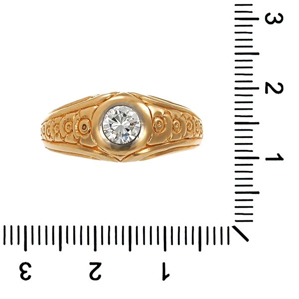 Herrenring, 14K, Gelbgold, Brillant 0,50ct
