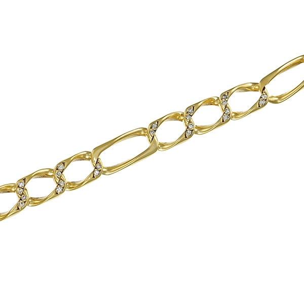 Armband, 14K, Gelb-/Weißgold, Diamanten