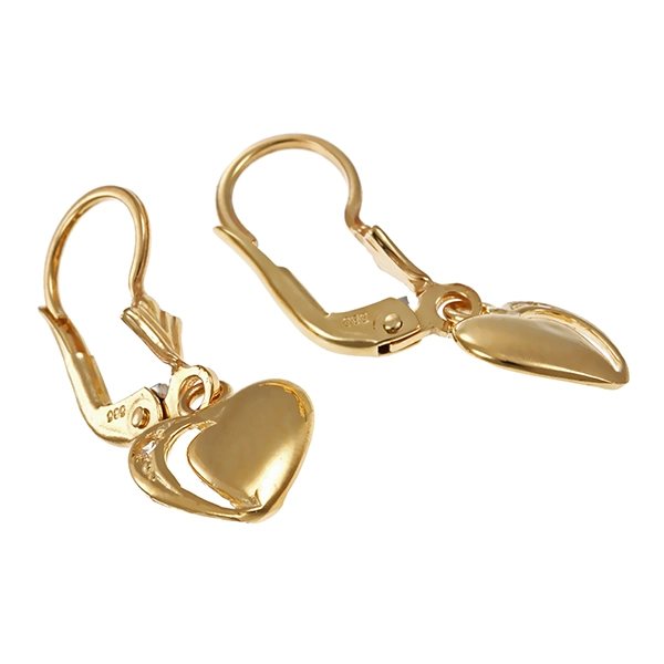 Ohrhänger, 14K, Gelbgold, Zirkonia