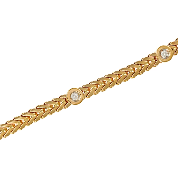 Armband, 14K, Gelbgold, Brillanten