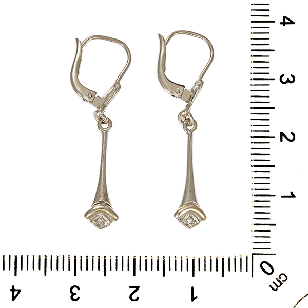 Ohrhänger, 8K, Weißgold, Diamanten