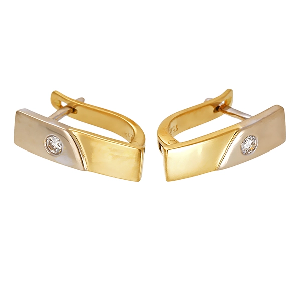 Ohrhänger, 18K, Gelb-/Weißgold, Brillanten