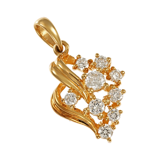 Anhänger, 14K, Gelbgold, Zirkonia
