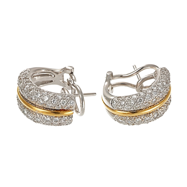 Clip-Stecker, 18K, Gelb-/Weißgold, Brillanten