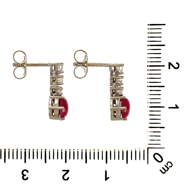 Steckhänger, 14K, Weißgold, Brillant, Rubin