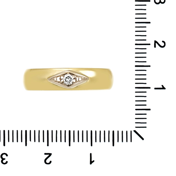 Brillantring, 14K, Gelb-/Weißgold