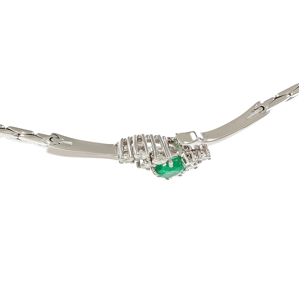 Armband, 18K, Weißgold, Smaragd, Brillanten